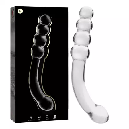 NEBULA SERIES BY IBIZA - MODÈLE 14 GODE EN VERRE BOROSILICATE 18,5 X 3 CM CLAIR