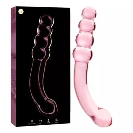 NEBULA SERIES BY IBIZA - MODÈLE 14 GODE EN VERRE BOROSILICATE 18,5 X 3 CM ROSE