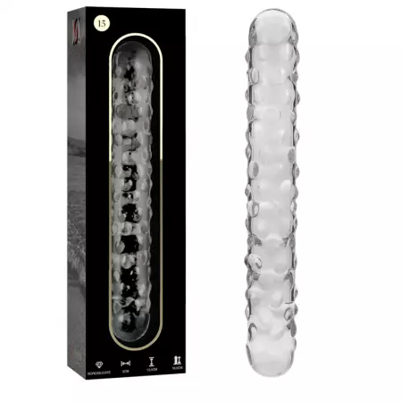 NEBULA SERIES BY IBIZA - MODÈLE 15 GODE EN VERRE BOROSILICATE 18,5 X 3 CM CLAIR