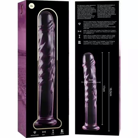 NEBULA SERIES BY IBIZA - MODÈLE 16 GODE EN VERRE BOROSILICATE 18,5 X 3 CM ROSE