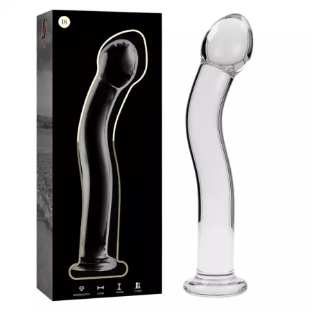 NEBULA SERIES BY IBIZA - MODÈLE 18 GODE EN VERRE BOROSILICATE 18,5 X 3,5 CM CLAIR