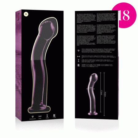 NEBULA SERIES BY IBIZA - MODÈLE 18 GODE EN VERRE BOROSILICATE 18,5 X 3,5 CM ROSE