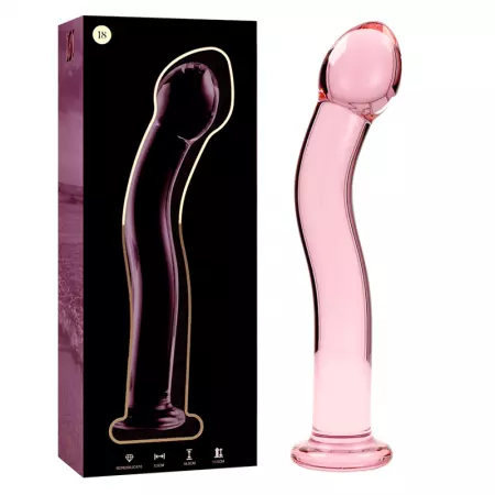 NEBULA SERIES BY IBIZA - MODÈLE 18 GODE EN VERRE BOROSILICATE 18,5 X 3,5 CM ROSE