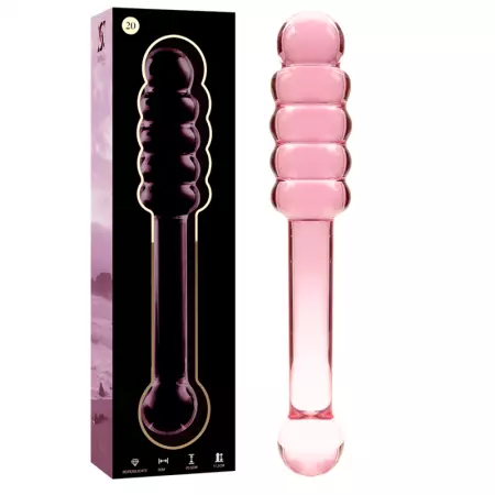 NEBULA SERIES BY IBIZA - MODÈLE 20 GODE EN VERRE BOROSILICATE 20,5 X 3 CM ROSE
