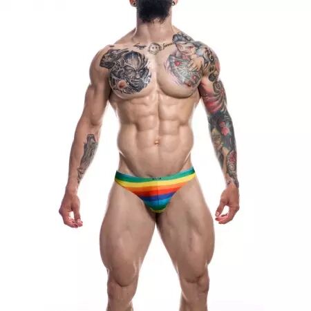 CUT4MEN - SLIP TAILLE BASSE ARC-EN-CIEL L