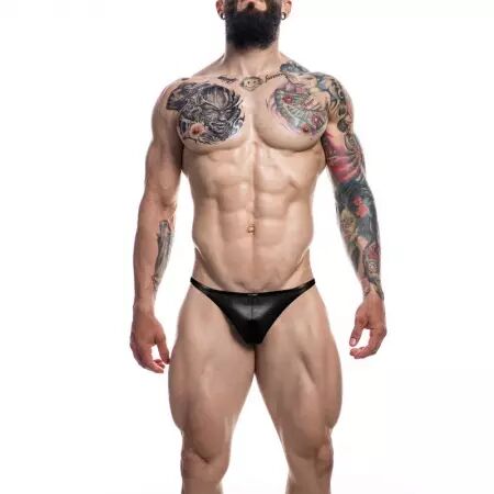 CUT4MEN - CULOTTE BRÉSILIENNE CUIRETTE NOIR S