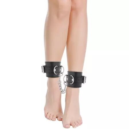 DARKNESS - MENOTTES DE CHEVILLE AJUSTABLES EN CUIR NOIR
