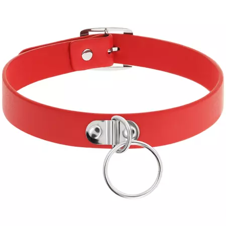 COQUETTE - CHIC DESIRE COLLIER CUIR VEGAN ROUGE FEMME ACCESSOIRE FÉTICHE