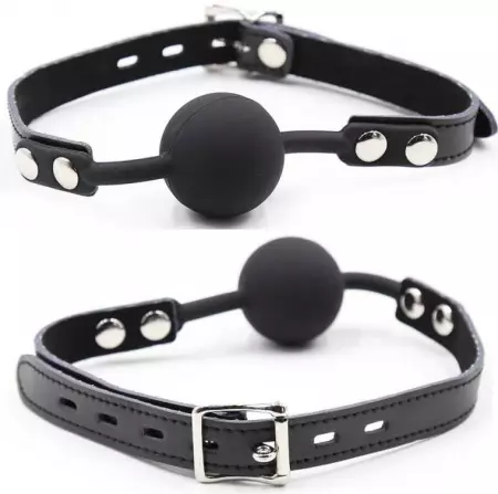 OHMAMA FETISH - BALL GAG EN SILICONE AVEC CEINTURE EN CUIR