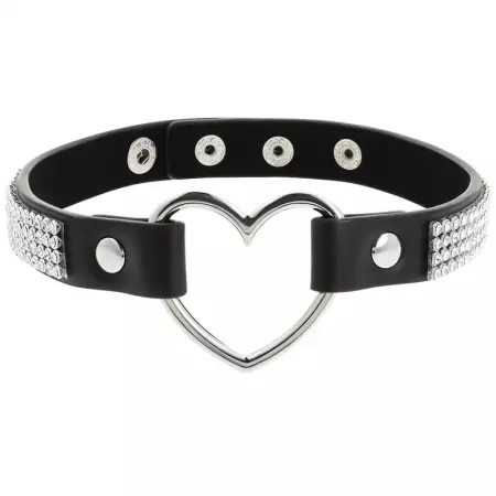 COQUETTE - CHIC DESIRE RAS DE COU EN CUIR VEGAN AVEC COEUR