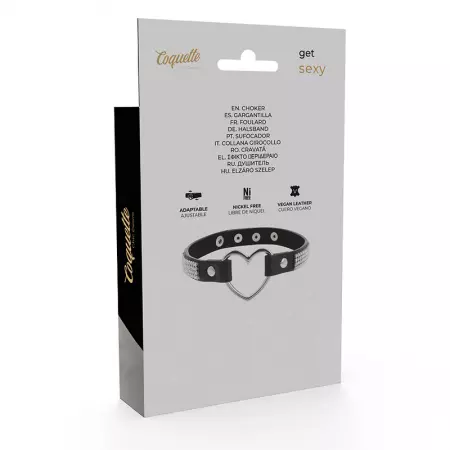 COQUETTE - CHIC DESIRE RAS DE COU EN CUIR VEGAN AVEC COEUR