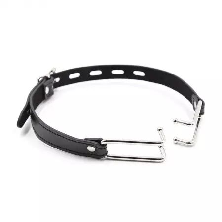 OHMAMA FETISH - BÂILLON EN CUIR AVEC CROCHETS MÉTALLIQUES