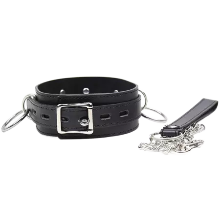 OHMAMA FETISH - COLLIER DE SOUMISSION AVEC 3 ANNEAUX