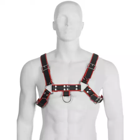 LEATHER BODY - HARNAIS DE CHAÎNE DE III NOIR / ROUGE