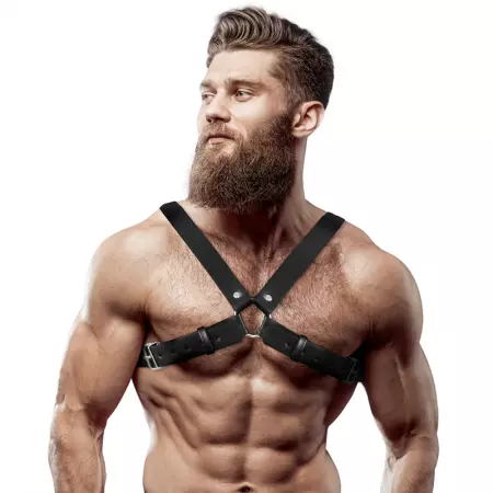 FETISH SUBMISSIVE ATTITUDE - HARNAIS BULLDOG AJUSTABLE EN CUIR ÉCOLOGIQUE POUR HOMMES