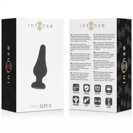 INTENSE - PLUG ANAL PIPO S SILICONE NOIR 9,8 CM