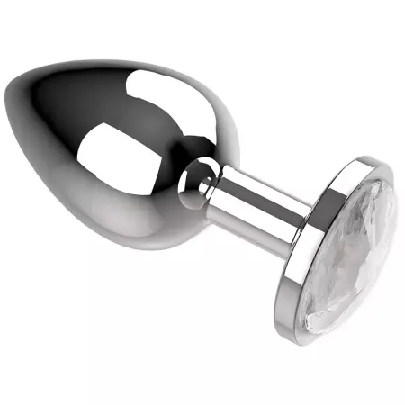 COQUETTE TOYS - PLUG ANAL METAL COULEUR TRANSPARENT TAILLE M 3.5 X 8CM