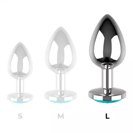 COQUETTE TOYS - PLUG ANAL METAL COULEUR BLEU TAILLE L 4 X 9CM