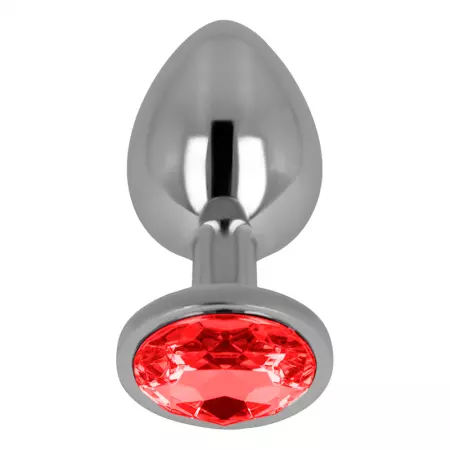 OHMAMA - PLUG ANAL AVEC CRISTAL ROUGE 9 CM