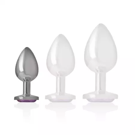 INTENSE - PLUG ANAL EN MÉTAL ALUMINIUM AVEC CRISTAL VIOLET TAILLE S