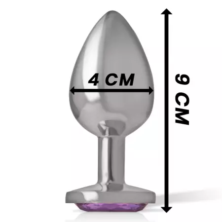 INTENSE - PLUG ANAL EN MÉTAL ALUMINIUM AVEC CRISTAL VIOLET TAILLE L