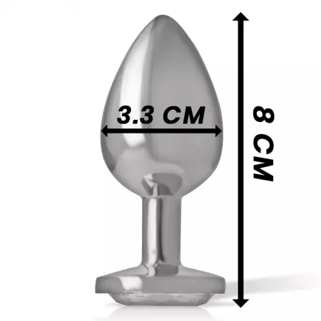 INTENSE - PLUG ANAL EN MÉTAL ALUMINIUM AVEC CRISTAL DARGENT TAILLE M