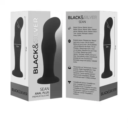 BLACK&SILVER - SEAN PLUG ANAL PREMIUM SILICONE NOIR