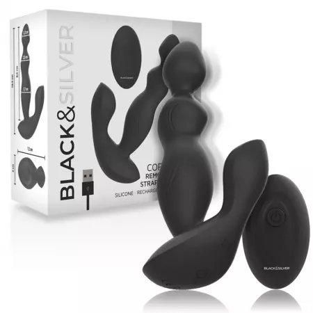 BLACK&SILVER - TÉLÉCOMMANDE EN SILICONE POUR PLUG ANAL CORA