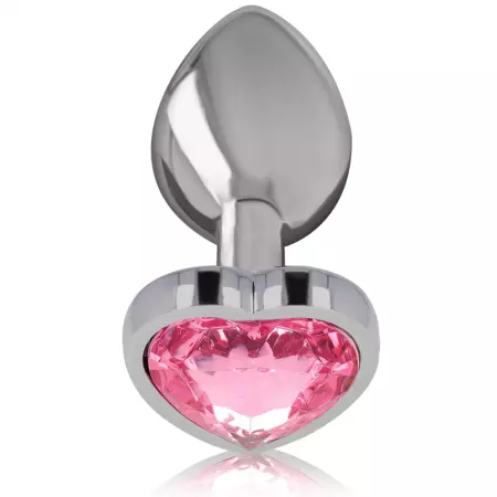 INTENSE - PLUG ANAL EN MÉTAL ALUMINIUM COEUR ROSE TAILLE S