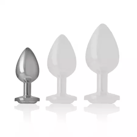 INTENSE - PLUG ANAL EN MÉTAL ALUMINIUM COEUR BLANC TAILLE S