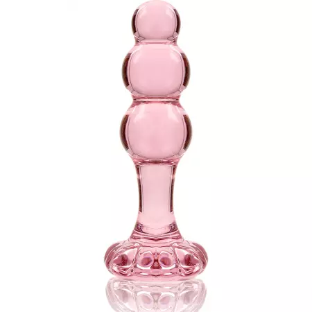 NEBULA SERIES BY IBIZA - MODÈLE 1 PLUG ANAL VERRE BOROSILICATE 10,7 X 3 CM ROSE