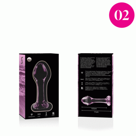 NEBULA SERIES BY IBIZA - PLUG ANAL MODÈLE 2 VERRE BOROSILICATE 11 X 3,5 CM ROSE