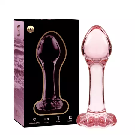 NEBULA SERIES BY IBIZA - PLUG ANAL MODÈLE 2 VERRE BOROSILICATE 11 X 3,5 CM ROSE