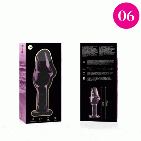 NEBULA SERIES BY IBIZA - PLUG ANAL MODÈLE 6 VERRE BOROSILICATE 12,5 X 4 CM ROSE