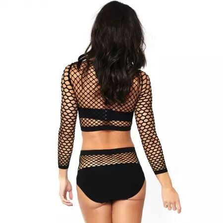 LEG AVENUE - ENSEMBLE 2 PIÈCES HAUT  MANCHES LONGUES ET TAILLE HAUTE TAILLE UNIQUE
