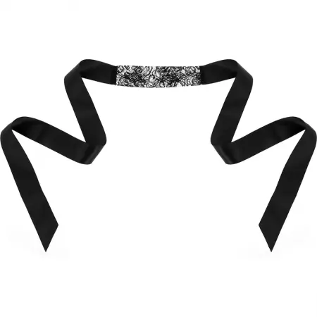 COQUETTE CHIC DESIRE - MASQUE EN DENTELLE NOIRE AVEC RUBAN