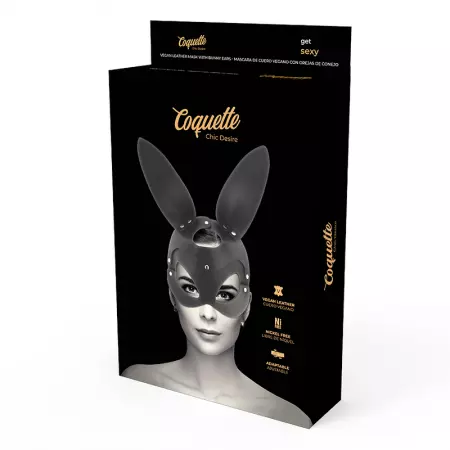 COQUETTE CHIC DESIRE - MASQUE EN CUIR VEGAN AVEC OREILLES DE LAPIN