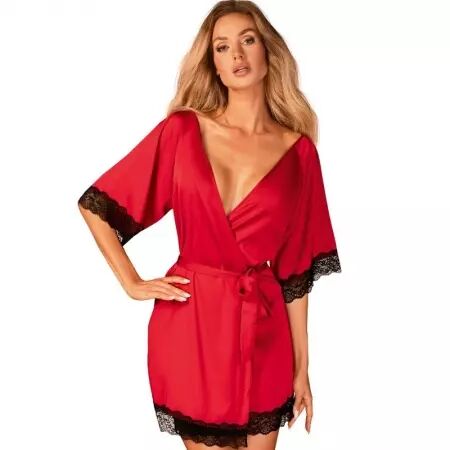 OBSESSIVE - SENSUELIA PEIGNOIR ROUGE L/XL
