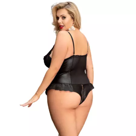 QUEEN LINGERIE - TEDDY AVEC ZIPPER GRANDE TAILLE