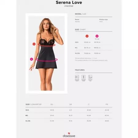 OBSESSIVE - CHEMISE & STRING SERENA LOVE M/L