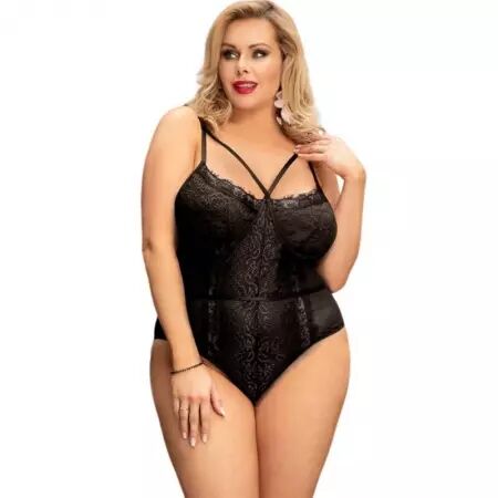 QUEEN LINGERIE - TEDDY DENTELLE NOIRE S/M