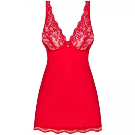 OBSESSIVE - LUVAE BABYDOLL & TANGA ROUGE L/XL
