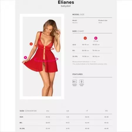 OBSESSIVE - ELIANES BABYDOLL & THONG XL/XXL