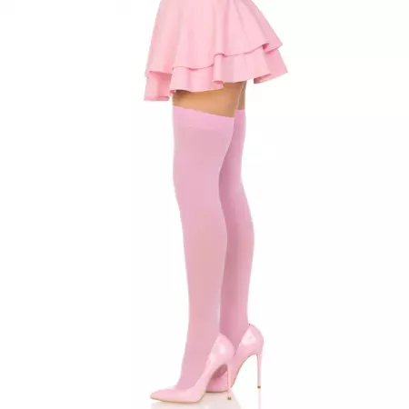 LEG AVENUE - CUISSES HAUTES EN NYLON ROSE