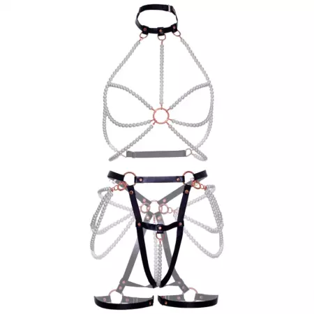 LEG AVENUE - SOUTIEN-GORGE HARNAIS & JARRETIÈRE PERLE S