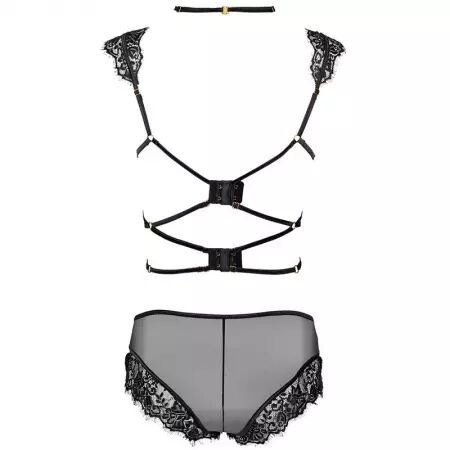 LIVCO CORSETTI FASHION - PALMENOM LC 90614 SOUTIEN-GORGE + CULOTTE NOIR