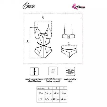 LIVCO CORSETTI FASHION - CORPS HAWAIN LC 90665 NOIR L/XL