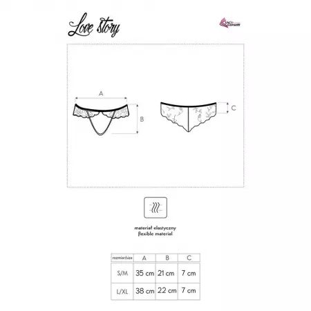 LIVCO CORSETTI FASHION - LOVE STORY LC 90679 CULOTTE CROTCHLESS NOIR L/XL