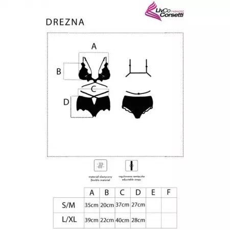 LIVCO CORSETTI FASHION - DREZNA LC 90733 SOUTIEN-GORGE + CULOTTE NOIR L/XL