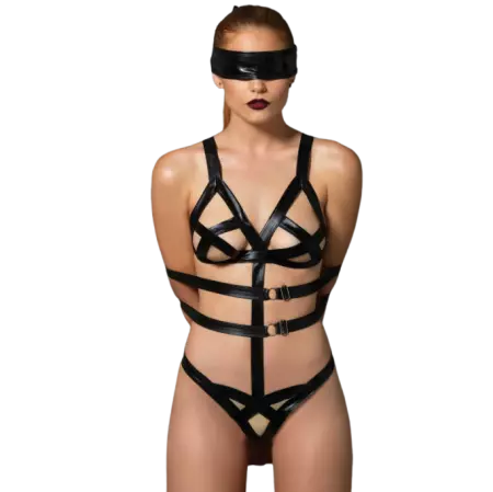LEG AVENUE - KINK - TEDDY ET MASQUE POUR LES YEUX